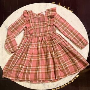 Nannette Pink and Brown Plaid Casual Dress